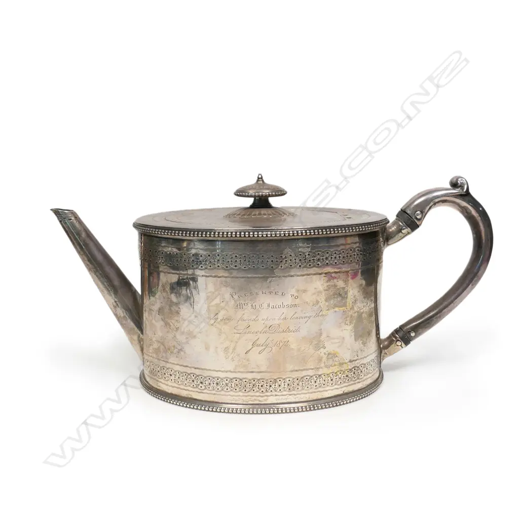George Coates & Co. retailer stamped Victorian silver teapot, Image 1++